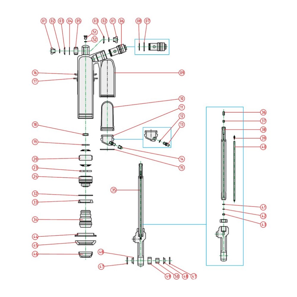 Kayaba Rear shock spare parts KYB - Fantic/Honda/Kawasaki/Suzuki/Yamaha (2033)