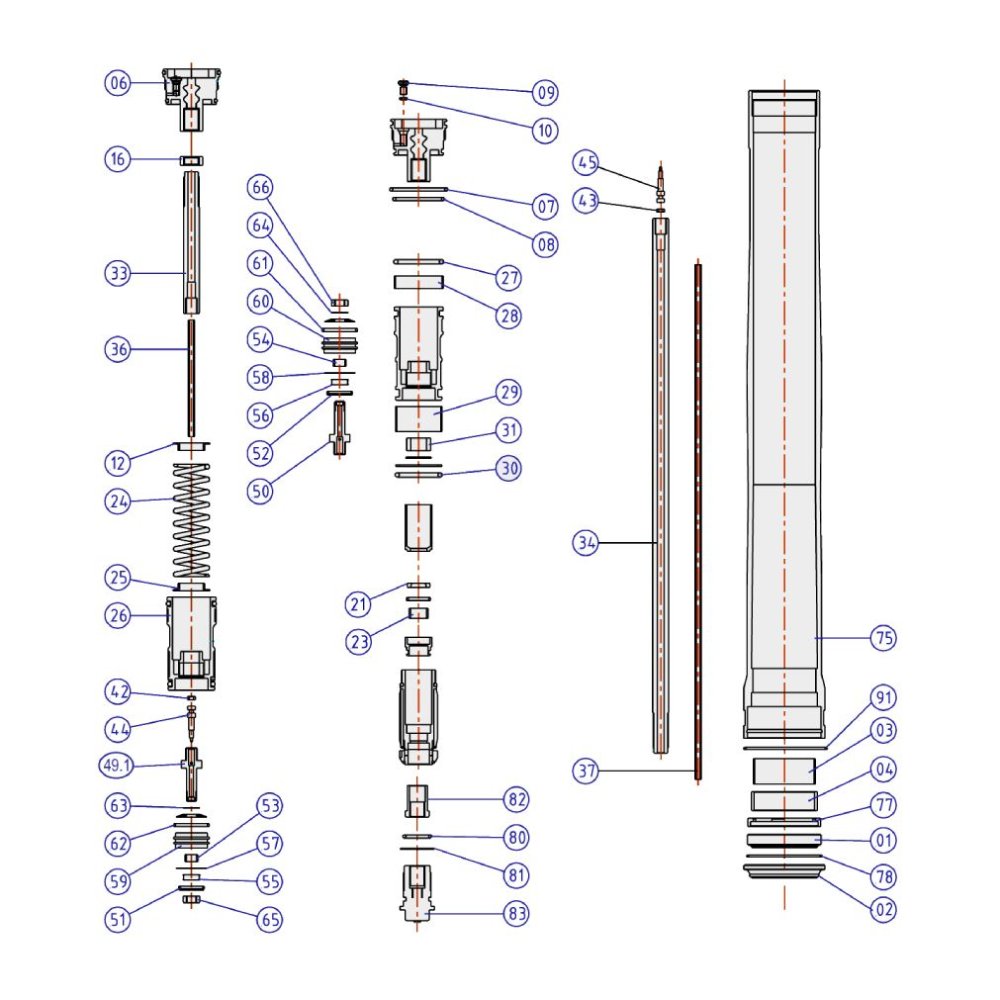 Showa Fork spare parts Cartridge O-ring - Honda/Kawasaki/Suzuki (2015 - 2024)