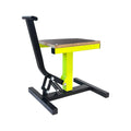 Motorcycle lift stand wooden top platform - black/neon yellow