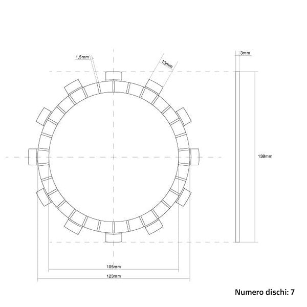 FCC Clutch Clutch Discs (Friction) FCC Yamaha YZ 125 (1991 - 1992)