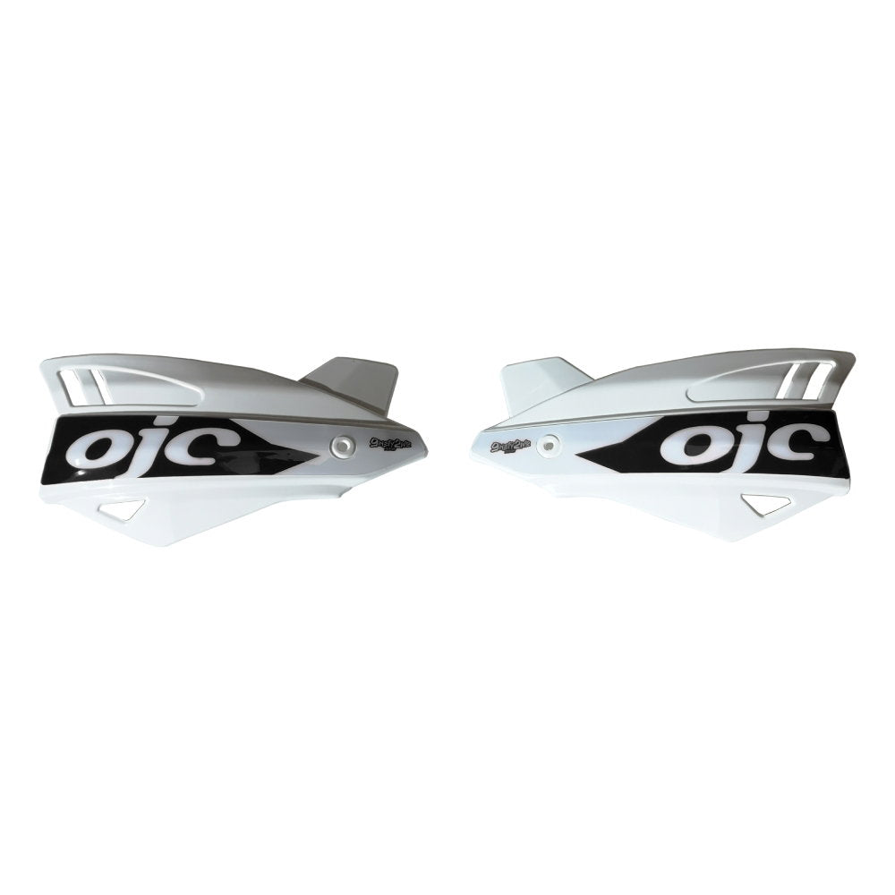 Pair of handguards OJC SHARK universal white (black sticker)