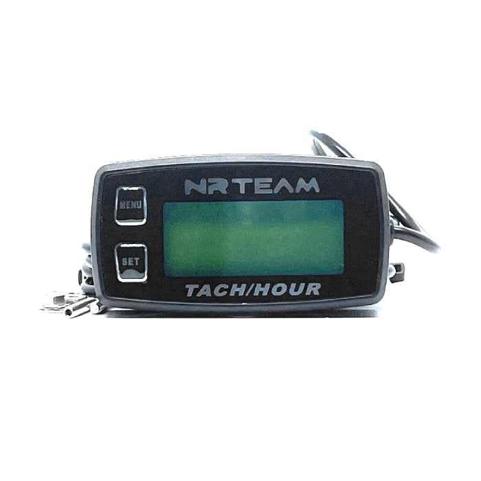 Universal inductive hour meter and tachometer black
