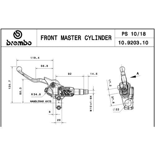 Master Cylinder Brembo Clutch - Beta/GASGAS/Husaberg/Husqvarna/KTM/Sherco/TM Racing (2006 - 2023)