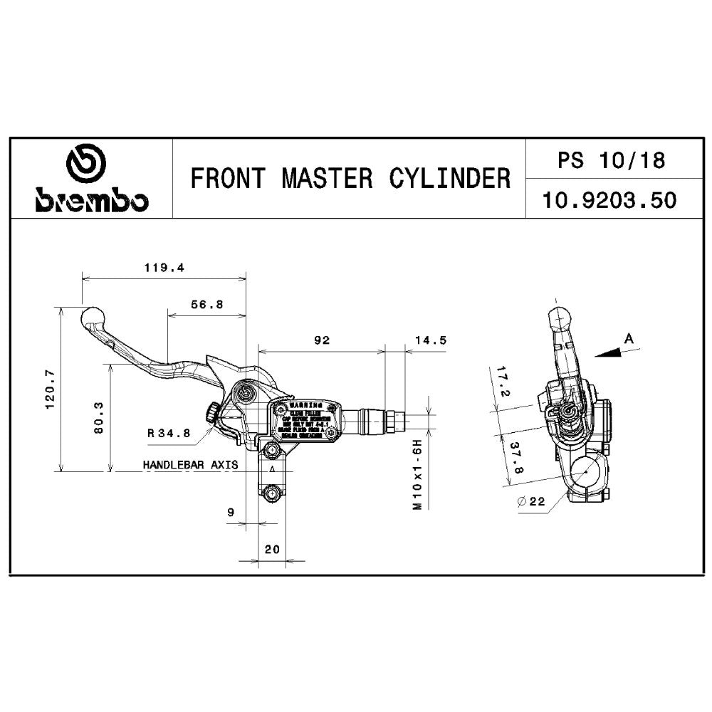 Master Cylinder Brembo Clutch - Beta/GASGAS/Husaberg/Husqvarna/KTM/Sherco/TM Racing (2006 - 2023)