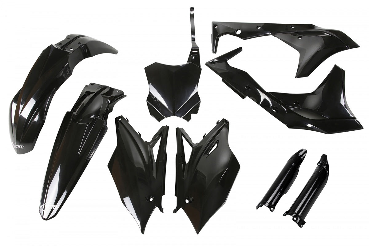 UFO Plastics Kit - Kawasaki KX 250 F Black (Ref. KAKIT224F-001)